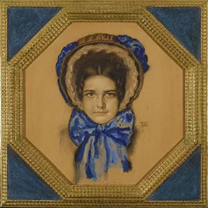 Ritter Von 1863 1928 Prints: Daughter Mary with a Poke bonnet
