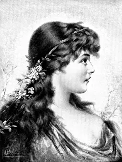 La Jeunesse Prints: A Daughter of Spring, 1895. Creator: Unknown