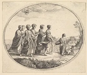Paulus Prints: The daughters of Aglaura (Mercury and Herse), ca. 1646. Creator: Wenceslaus Hollar