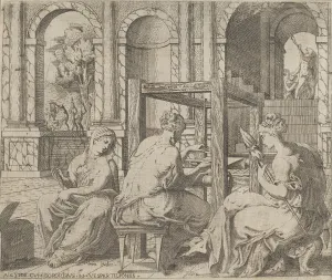 Francesco Primaticcio Collection: The Daughters of Minyas, 1545. Creator: Antonio Fantuzzi