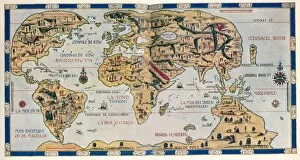 Cartography Gallery: The Dauphin Map of the World, (1546), 1912. Artist: Pierre Desceliers