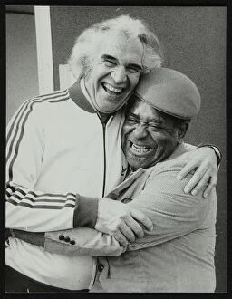 Hugging Gallery: Dave Brubeck and Dizzy Gillespie at the Capital Radio Jazz Festival, Alexandra Palace, London, 1979
