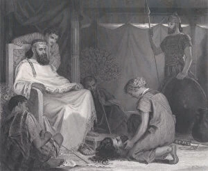 Starr Louisa Gallery: David Brought Before Saul, from 'The Art Journal, 'opposite p. 100, April 1871