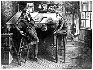 Dickensian Gallery: David Copperfield and Uriah Heep, 1912. Artist: Frederick Barnard