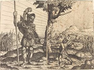 Giant Collection: David and Goliath, 1551. Creator: Hans Sebald Lautensack