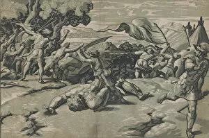 Marcantonio Gallery: David and Goliath, ca. 1520-27. Creator: Ugo da Carpi