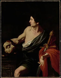 Oil Paint Paint Prints: David with the Head of Goliath, about 1630s. Creator: Pietro Novelli