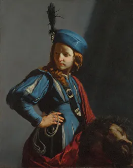 Goliath Prints: David with the Head of Goliath, about 1645-1650. Creator: Guido Cagnacci