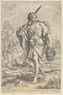 Maratti Carlo Collection: David with the Head of Goliath, 1680-1743. Creator: Robert van Audenaerde