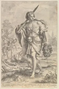 Decapitation Prints: David with the Head of Goliath, 1680-1743. Creator: Robert van Audenaerde