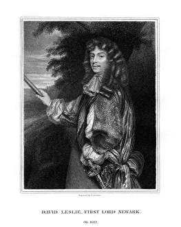 Scriven Prints: David Leslie, Lord Newark, Scottish cavalry officer, (1827). Artist: E Scriven