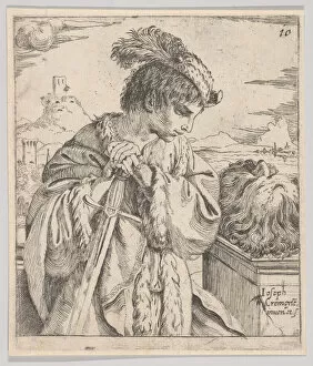 Caletti Giuseppe Gallery: David looking at the head of Goliath, 1620-30. Creator: Giuseppe Caletti