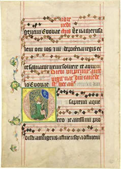 Hymn Book Prints: David in Prayer, 1400/1405. Creator: Master of the Golden Bull, Follower of