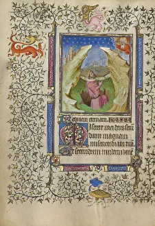 Master Of Egerton 1070 Prints: David in Prayer; Book of Hours, about 1410. Creator: Unknown