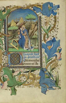 Guillebert De Mets Master Of Prints: David in Prayer; Book of Hours, about 1450-1455. Creator: Master of Guillebert de Mets