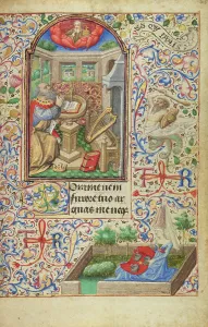 Varie Simon De Prints: David in Prayer; Hours of Simon de Varie, 1455. Creator: Dunois Master