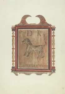 Tavern Sign Prints: David Reed's Tavern Sign (verso), c. 1938. Creator: Frances Cohen