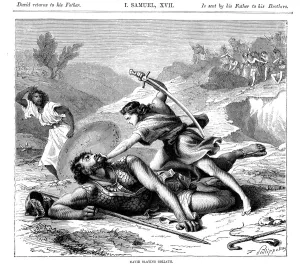 Decapitation Prints: David slaying the Philistine giant Goliath, c1870