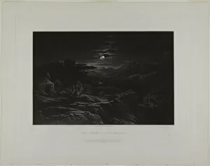 Mezzotint Gallery: David Spareth Saul at Hachilah, from Illustrations of the Bible, 1835