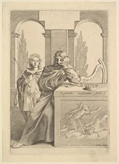 Mellan Claude Prints: David: Title Page for Talon, L Histoire sainte, III, 1645. Creator: Claude Mellan