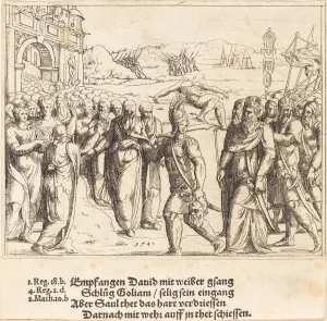 Goliath Prints: David is Welcomed after Killing Goliath, and Sauls Jealousy, 1547