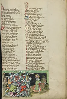 Jonathan Prints: David's Army in Pursuit of Absalom; Weltchronik, about 1400-1410. Creator: Unknown