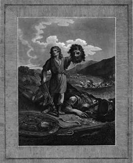 Davids victory over Goliath, (early 19th century). Creator: Warren Davids victory over Goliath, (early 19th century). Creator: Warren