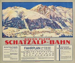 1929 Prints: Davos-Platz - Schatzalpbahn, 1929. Creator: Arlen; Philipp (1876-1944)