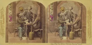 The Day Before Election, (Buying Votes.), 1876. Creator: L. Melander & Bro