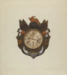 Numeral Prints: Eight Day Marine Clock, c. 1938. Creator: Edward L Loper