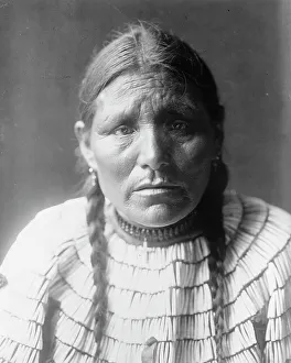 Great Plains Prints: Day Woman, c1907. Creator: Edward Sheriff Curtis