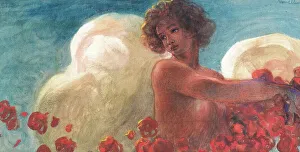 Private Collectionpostimpressionism Prints: Daydreaming. Creator: Nomellini, Plinio (1866-1943)