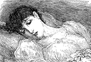 Boughton George Henry Prints: 'Daydreams', G. H. Boughton, A.R.A. - Grosvenor Academy, 1890. Creator: Unknown