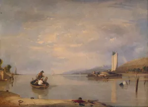 Dead Calm, Boats off Cowes Castle, c1841. Artist: Augustus Wall Callcott Dead Calm, Boats off Cowes Castle, c1841. Artist: Augustus Wall Callcott