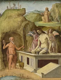 Corpus Christi Gallery: The Dead Christ, c. 1490. Creator: Ercole de Roberti, (Ercole Ferrarese) (c. 1450-1496)