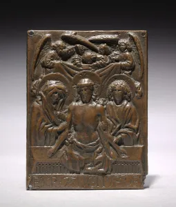 The Dead Christ Supported by the Virgin Mary and Saint John, 1427-1467. Creator: Hans Multscher