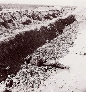 Roche Prints: Dead Confederates, Fort Mahone, 1864. Creator: Thomas C. Roche
