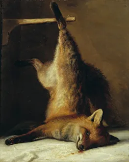 Dead Fox, 1848. Creator: Frants Diderik Bøe