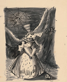 1940 Prints: Dead girl with a bow (illustration of a fairy tale?), 1940/1944. Creator: Jan Novak