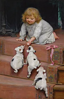 Puppies Prints: A dead heat. Creator: Elsley, Arthur John (1861-1952)