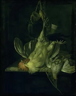 Talon Prints: A Dead White Cock, 1642-1683. Creator: Willem van Aelst