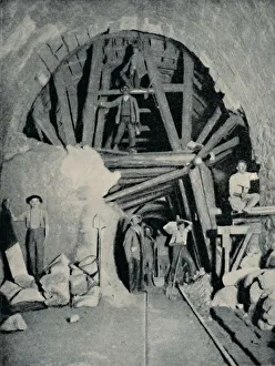 Our Wonderful World Prints: Deadly Rock in the Simplon Tunnel, c1935. Artist: Swiss Federal Railways