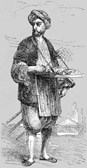 Istanbul Turkey Prints: Dealer in Sweetmeats; Industrious Classes in Constantinople, 1854. Creator: Unknown