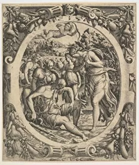Adonis Collection: The Death of Adonis, 1544. Creator: Jean Mignon