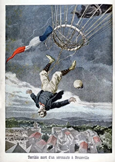 Images Dated 20th March 2007: Death of an aeronaut over Beuzeville, France, 1899