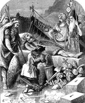5th Century Prints: Death of Alaric I, King of the Visigoths at Cosenza, Italy, 410 (1872)