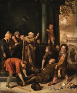 Affluence Prints: Death of Ananias, 1651. Creator: Steen, Jan Havicksz (1626-1679)