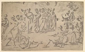 The death of Ananias surrounded by Apostles, 1518. Creator: Ugo da Carpi