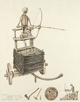 Skeleton Gallery: Death Angel and Cart, 1937. Creator: Eldora P. Lorenzini