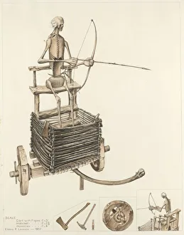 Iconography Prints: Death Angel and Cart, 1937. Creator: Eldora P. Lorenzini